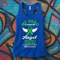 Bile Duct Cancer Awareness My Hero Is Now My Angel Bile Duct Gift Women's Tank Top thumb 3