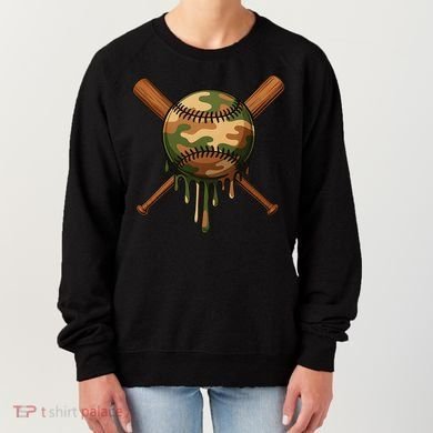 Baseball Drip Camo Home Plate Sports Cool Game Day Drip Women's Sweatshirt