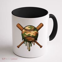 Baseball Drip Camo Home Plate Sports Cool Game Day Drip Coffee Mug thumb 1