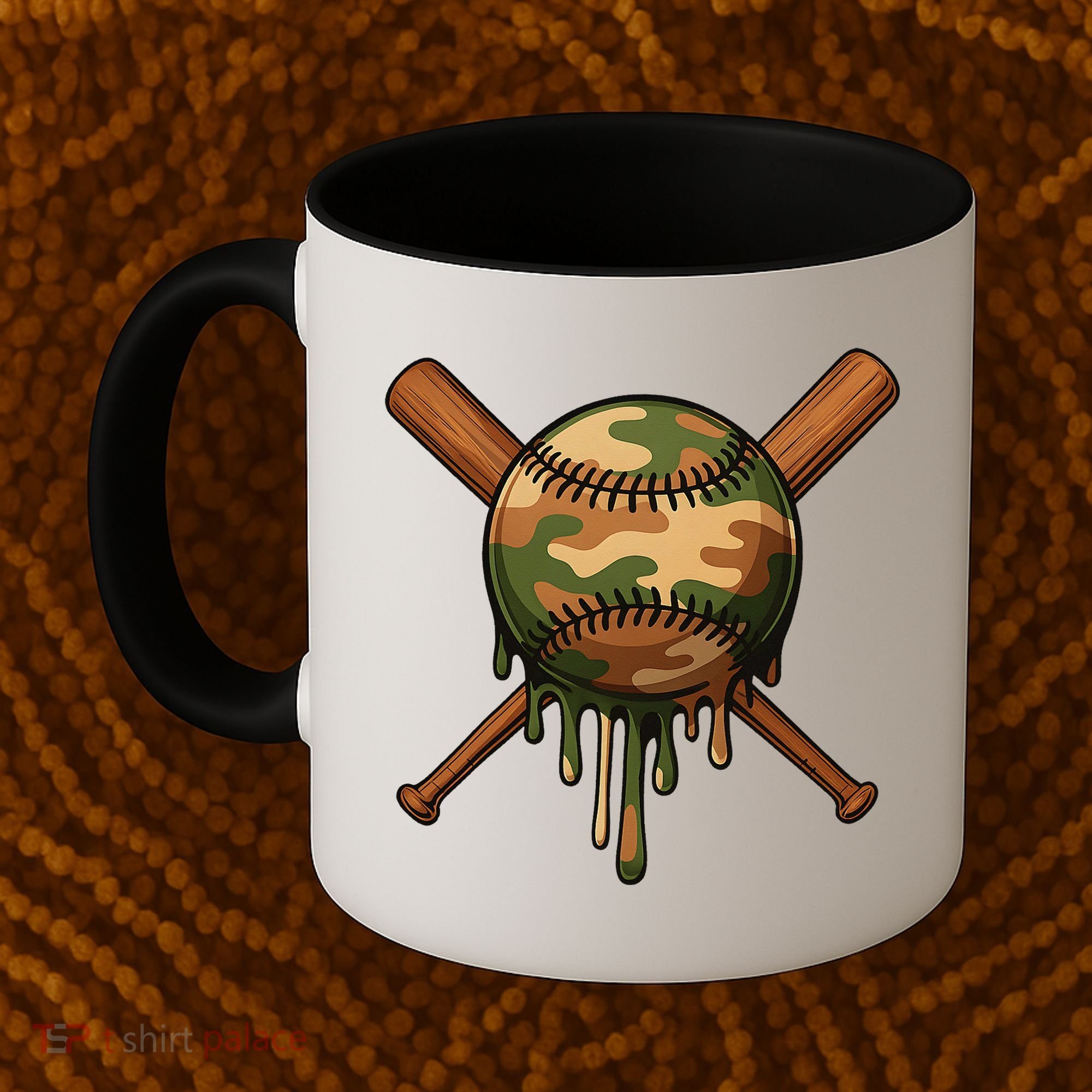 Baseball Drip Camo Home Plate Sports Cool Game Day Drip Coffee Mug