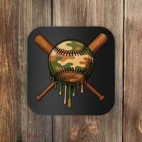 Baseball Drip Camo Home Plate Sports Cool Game Day Drip Coaster thumb 0