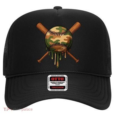 Baseball Drip Camo Home Plate Sports Cool Game Day Drip Hat