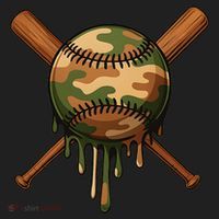 Baseball Drip Camo Home Plate Sports Cool Game Day Drip Hat thumb 2