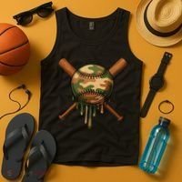 Baseball Drip Camo Home Plate Sports Cool Game Day Drip Tank Top thumb 4
