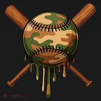 Baseball Drip Camo Home Plate Sports Cool Game Day Drip Women's T-Shirt thumb 6