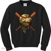 Baseball Drip Camo Home Plate Sports Cool Game Day Drip Kids Sweatshirt thumb 0