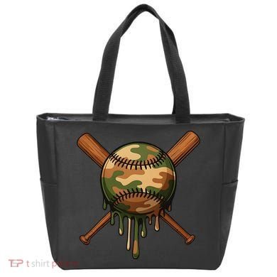 Baseball Drip Camo Home Plate Sports Cool Game Day Drip Tote Bag