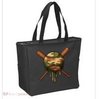 Baseball Drip Camo Home Plate Sports Cool Game Day Drip Tote Bag thumb 2