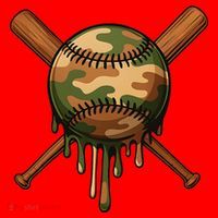 Baseball Drip Camo Home Plate Sports Cool Game Day Drip Santa Hat thumb 1