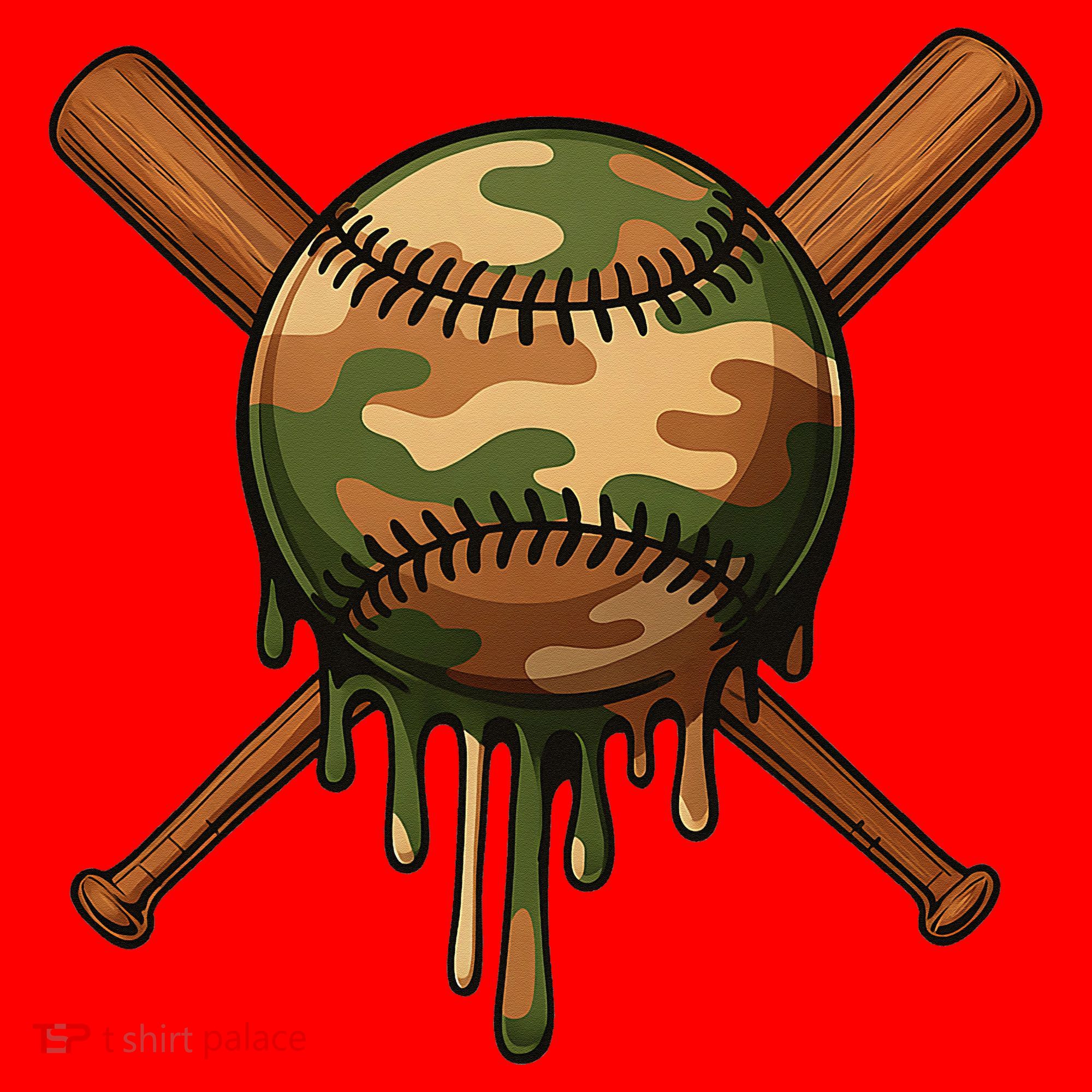 Baseball Drip Camo Home Plate Sports Cool Game Day Drip Santa Hat