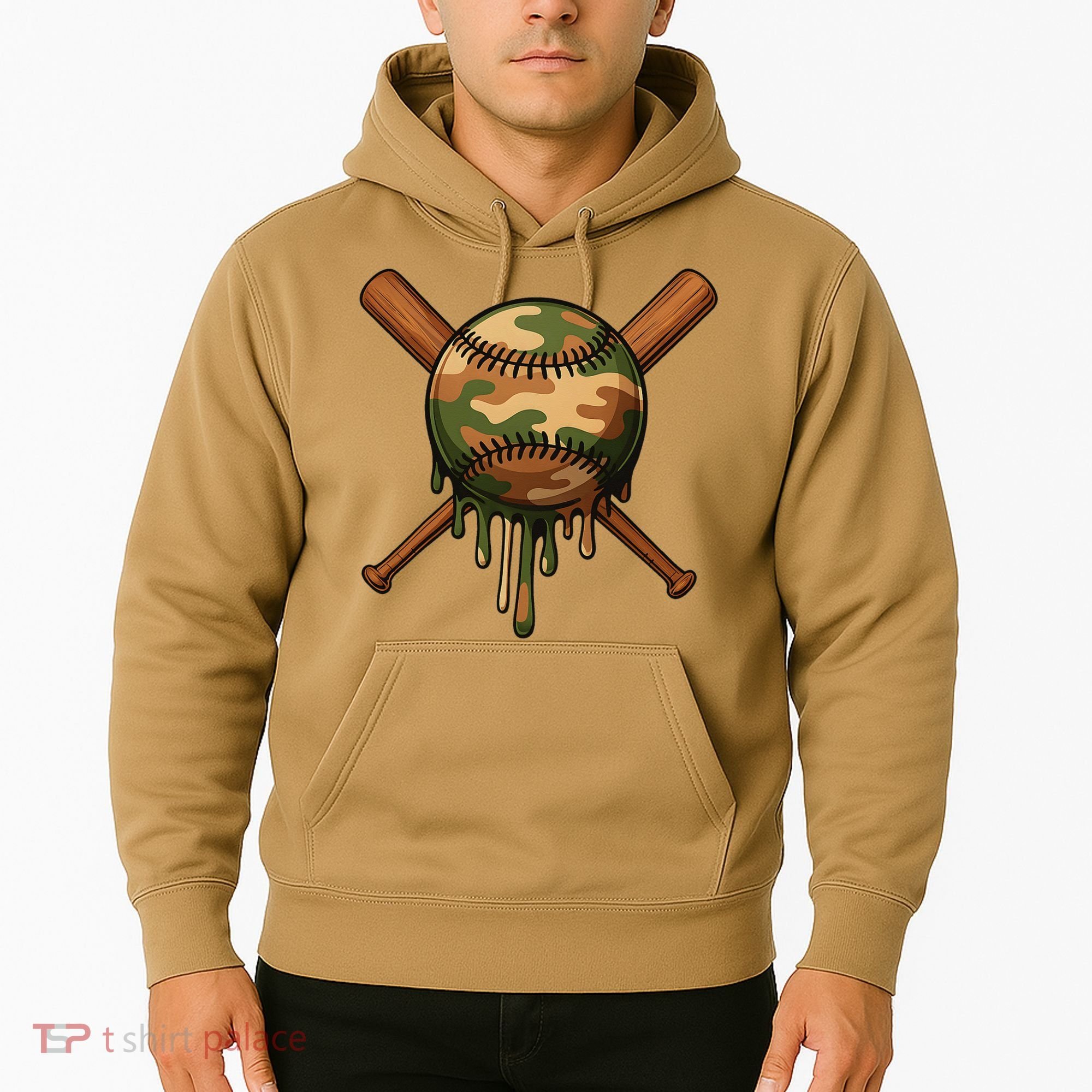 Baseball Drip Camo Home Plate Sports Cool Game Day Drip Hoodie