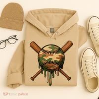 Baseball Drip Camo Home Plate Sports Cool Game Day Drip Hoodie thumb 4