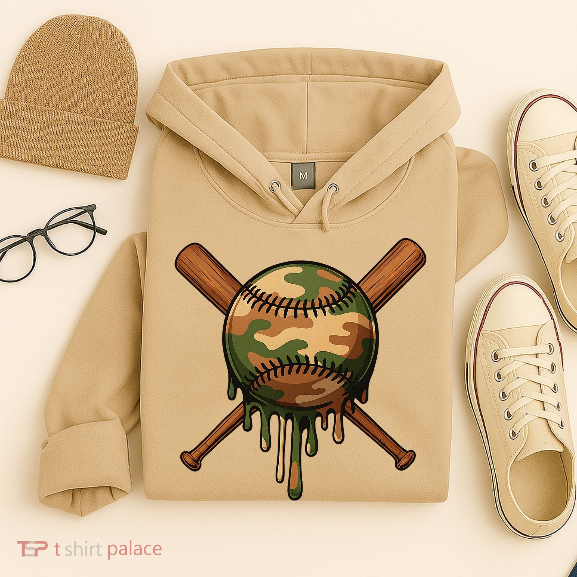 Baseball Drip Camo Home Plate Sports Cool Game Day Drip Hoodie