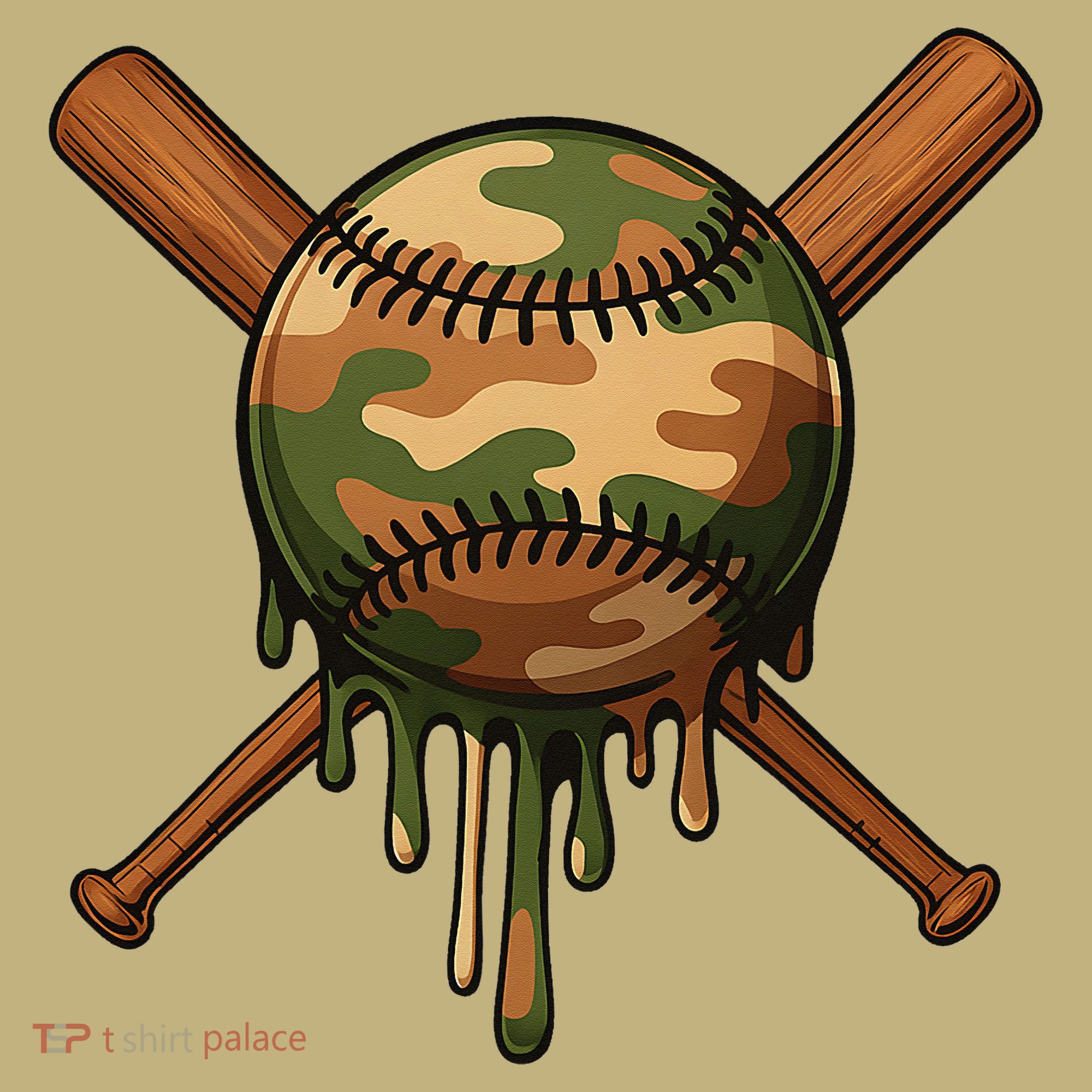 Baseball Drip Camo Home Plate Sports Cool Game Day Drip Hoodie