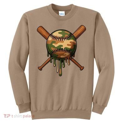 Baseball Drip Camo Home Plate Sports Cool Game Day Drip Sweatshirt