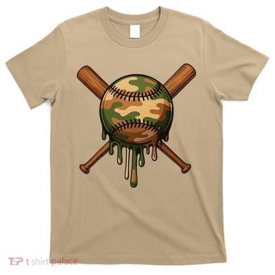Baseball Drip Camo Home Plate Sports Cool Game Day Drip T-Shirt