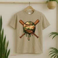 Baseball Drip Camo Home Plate Sports Cool Game Day Drip T-Shirt thumb 2