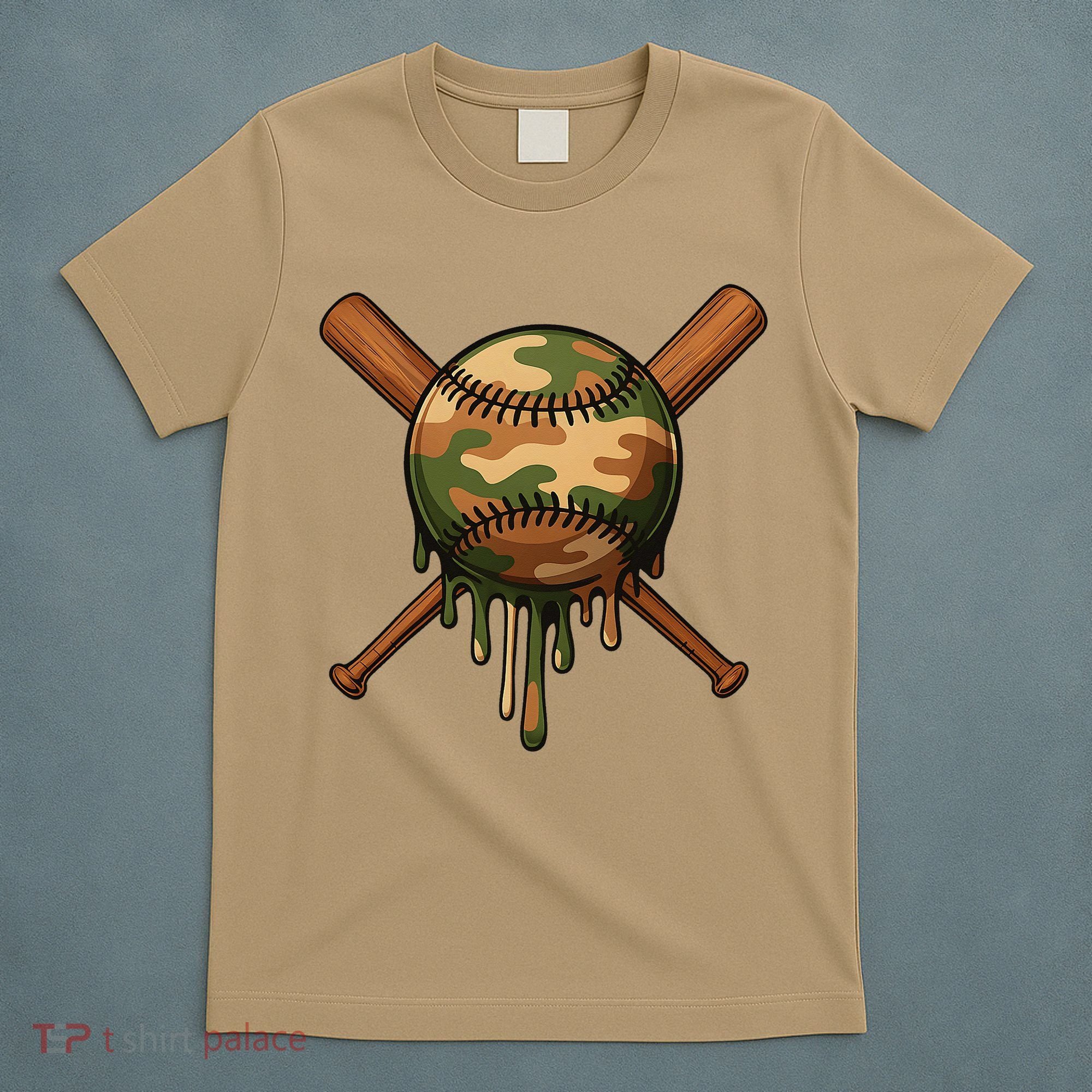 Baseball Drip Camo Home Plate Sports Cool Game Day Drip T-Shirt
