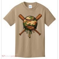 Baseball Drip Camo Home Plate Sports Cool Game Day Drip Kids T-Shirt thumb 0