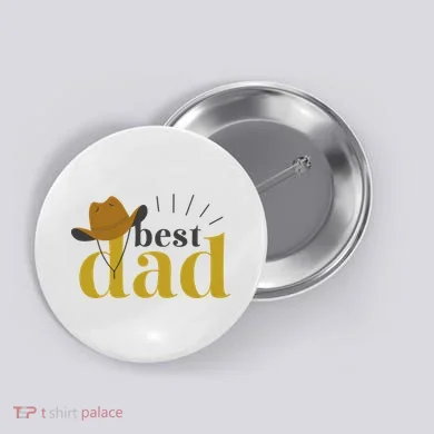Best Dad Cowboy Button