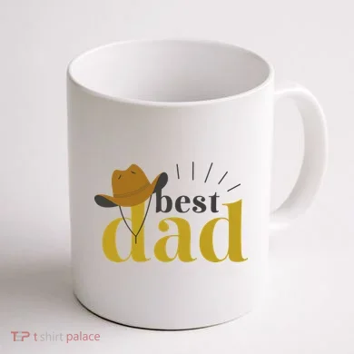 Best Dad Cowboy Coffee Mug back