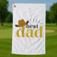 Best Dad Cowboy Golf Towel thumb 1