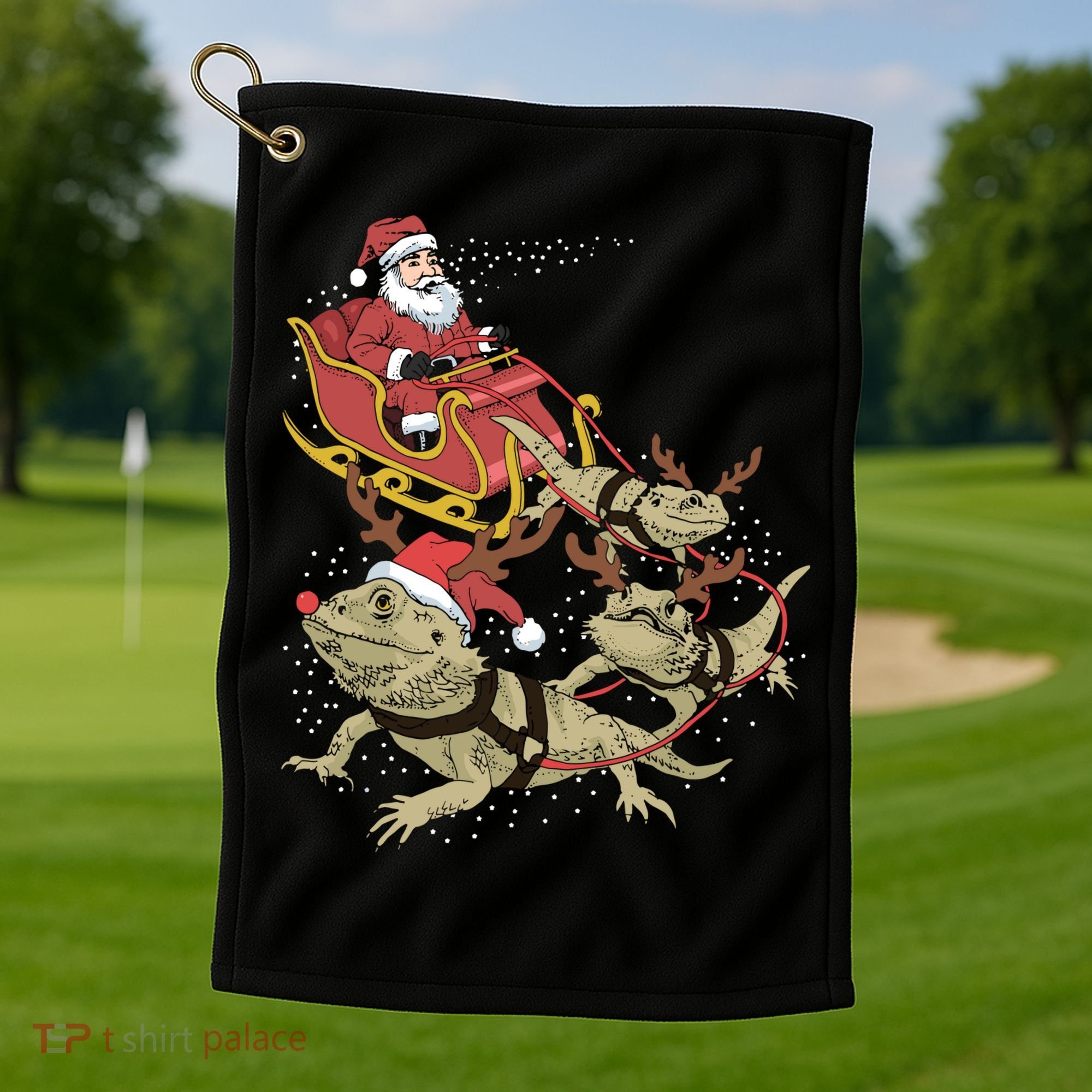 Bearded Dragon Christmas Golf Towel