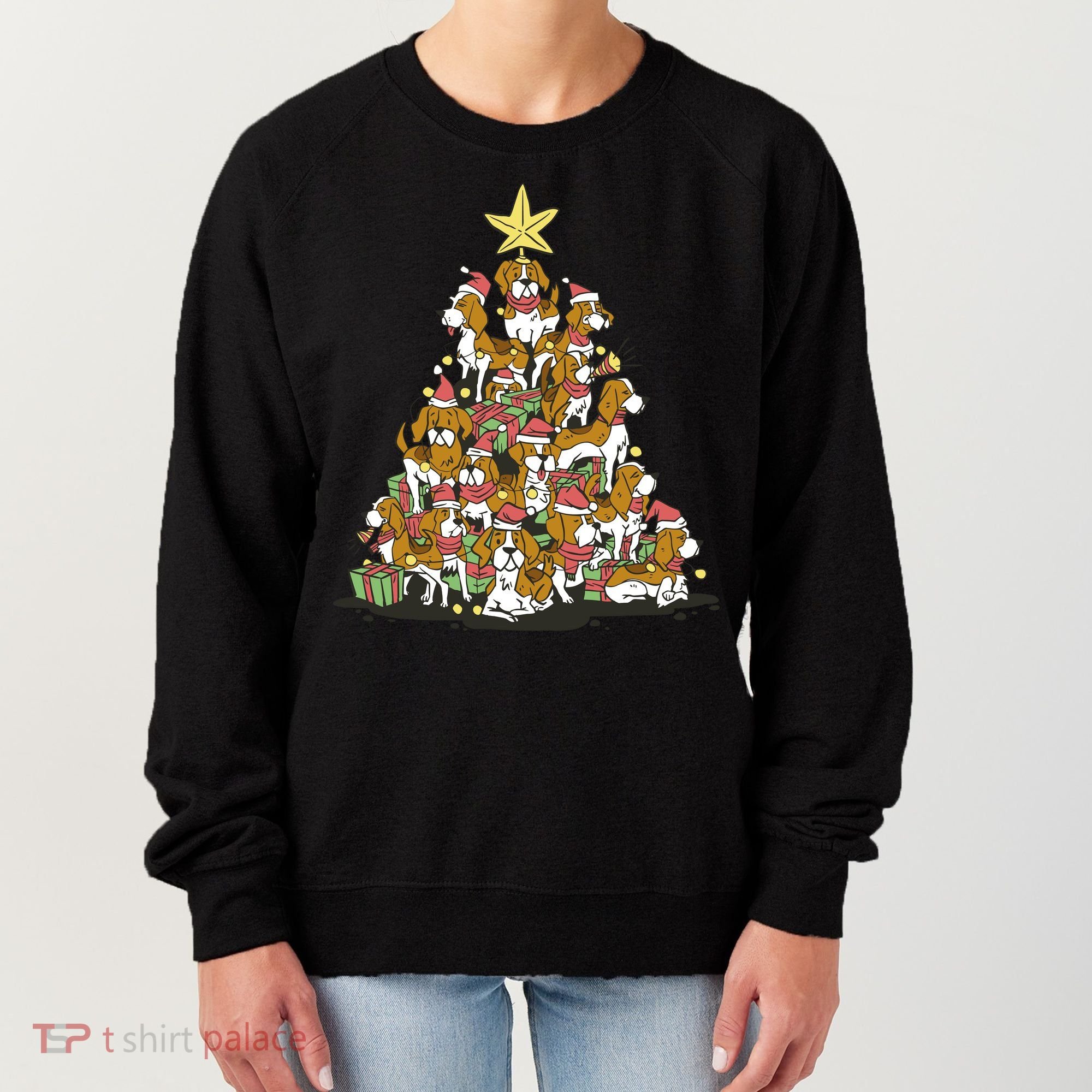 Beagle Dogs Christmas Tree Women's Sweatshirt