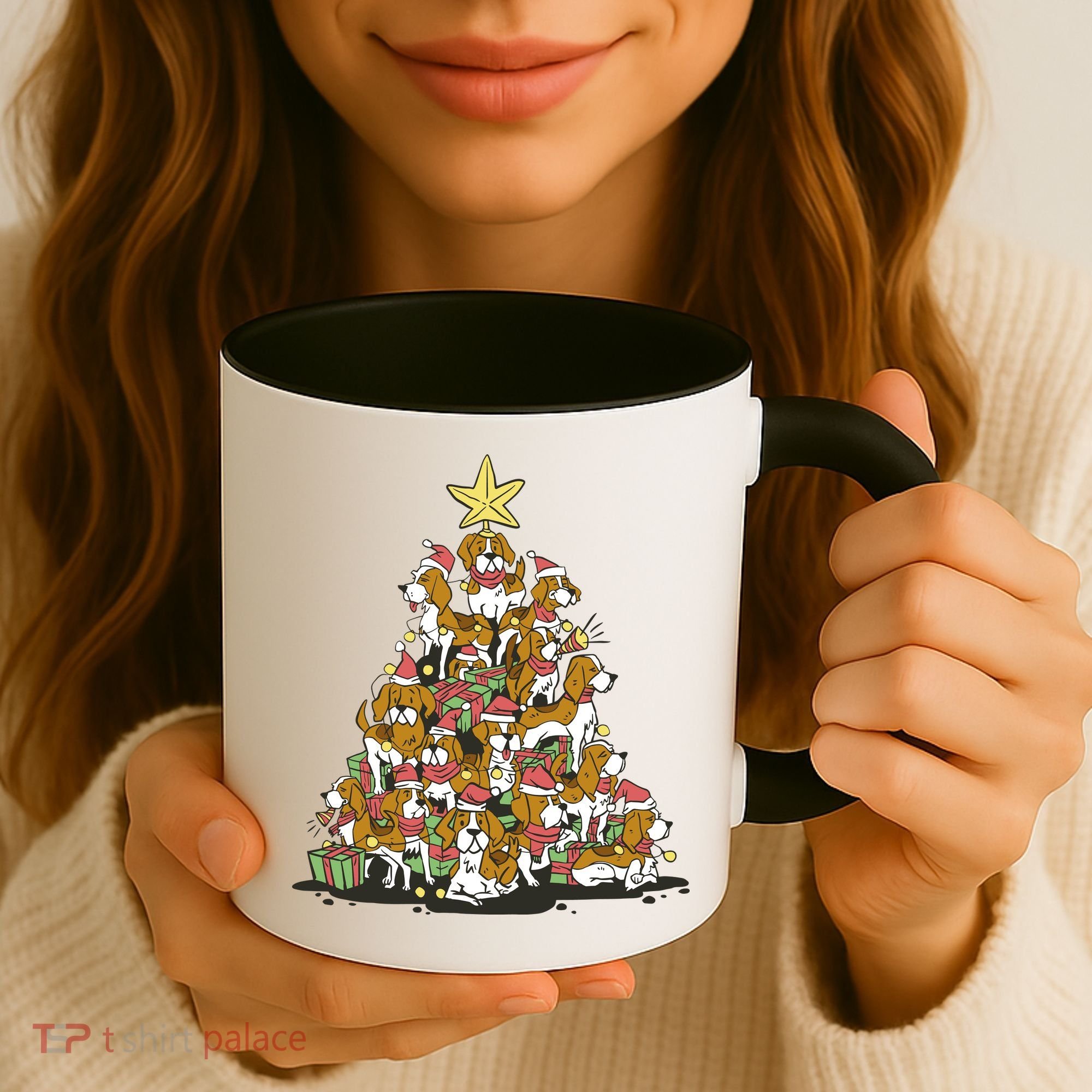 Beagle Dogs Christmas Tree Coffee Mug