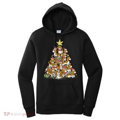 Beagle Dogs Christmas Tree Women's Hoodie