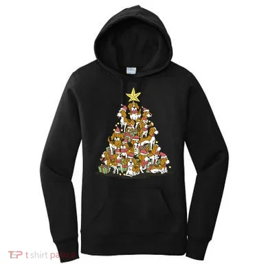 Beagle Dogs Christmas Tree Women's Hoodie