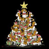 Beagle Dogs Christmas Tree Women's Hoodie thumb 2
