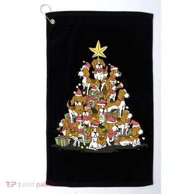Beagle Dogs Christmas Tree Golf Towel