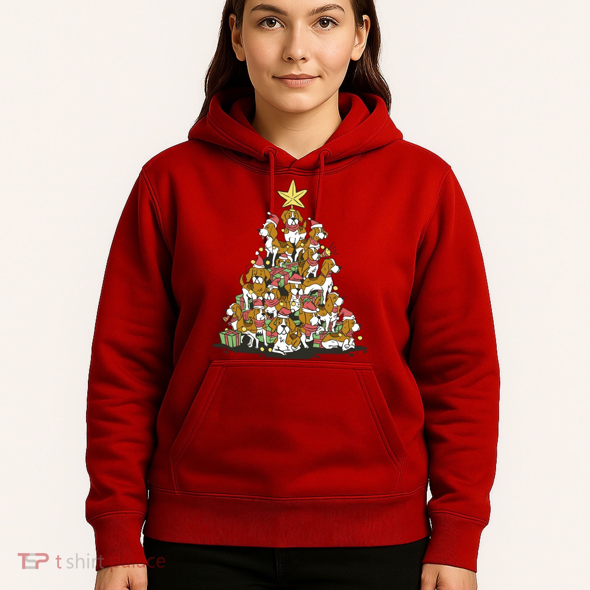 Beagle Dogs Christmas Tree Hoodie