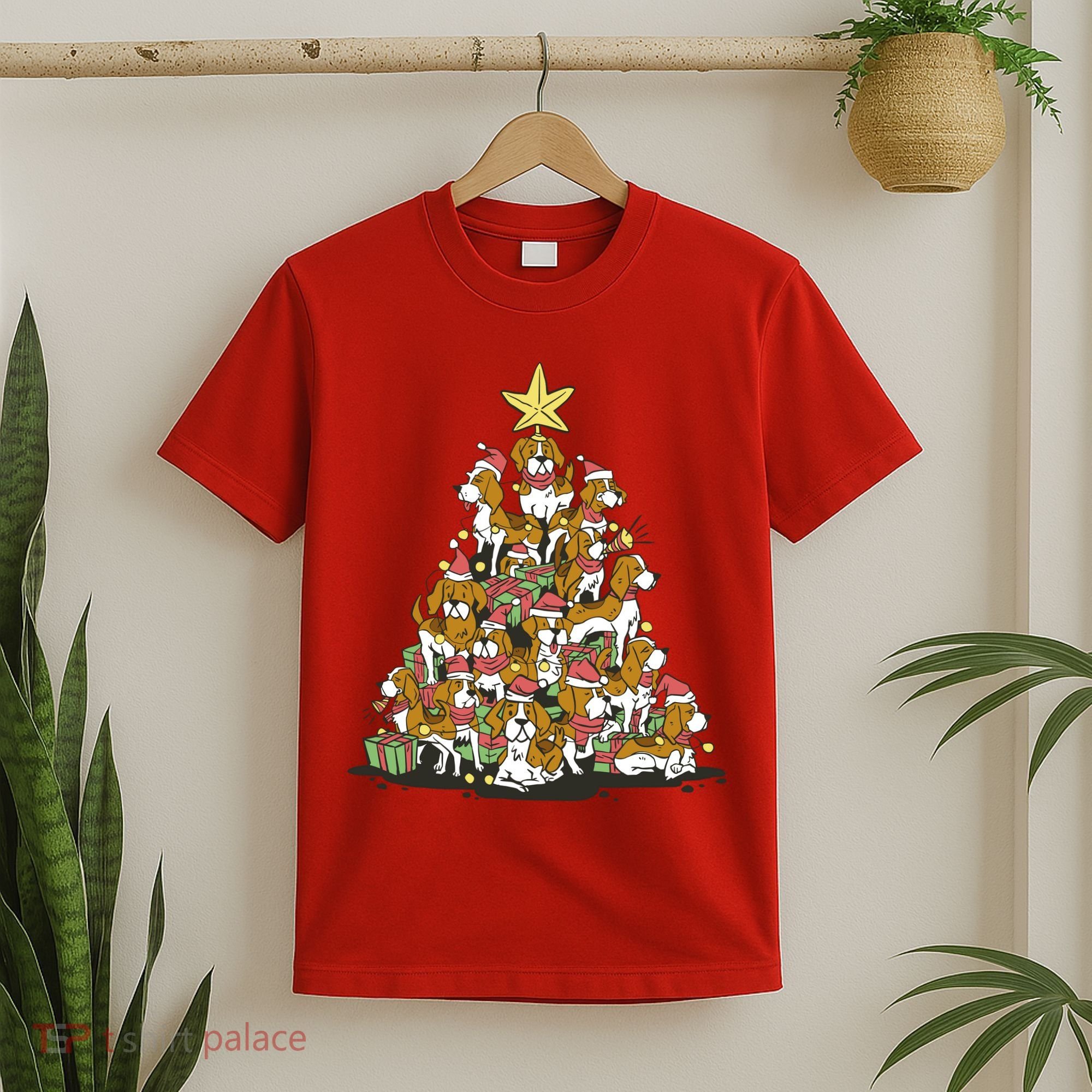Beagle Dogs Christmas Tree T-Shirt