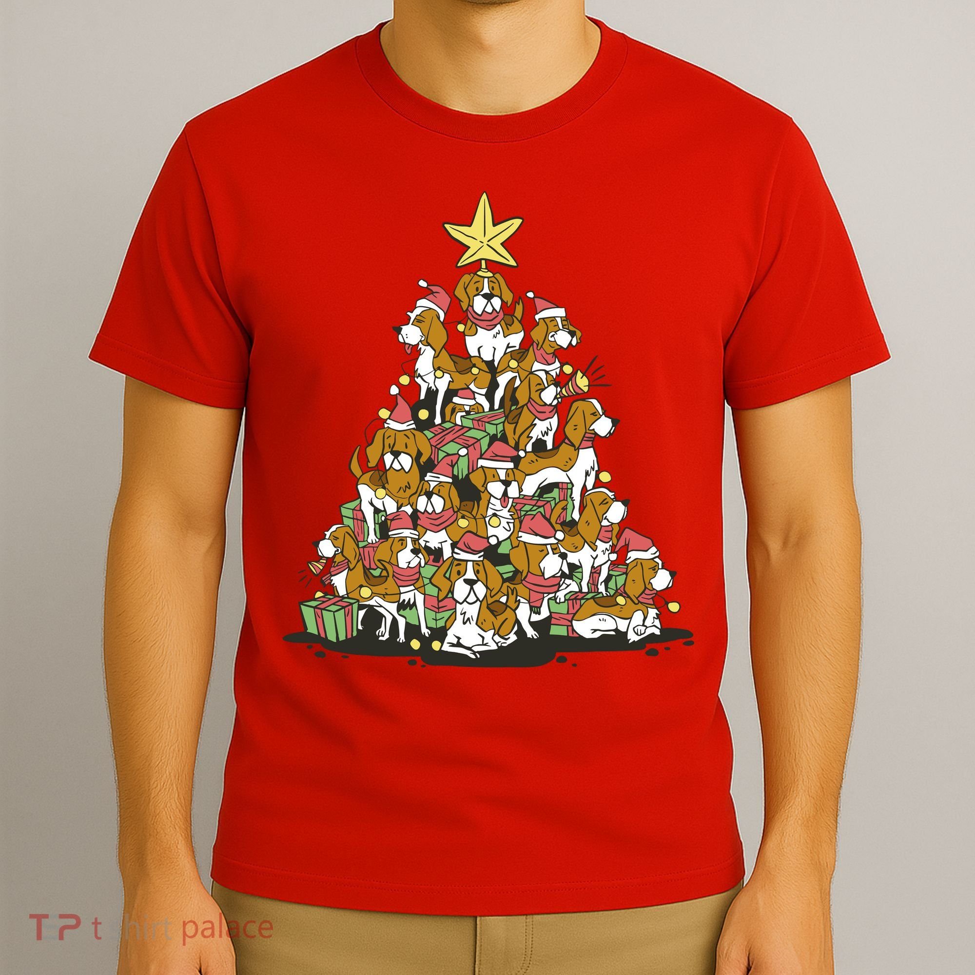 Beagle Dogs Christmas Tree T-Shirt