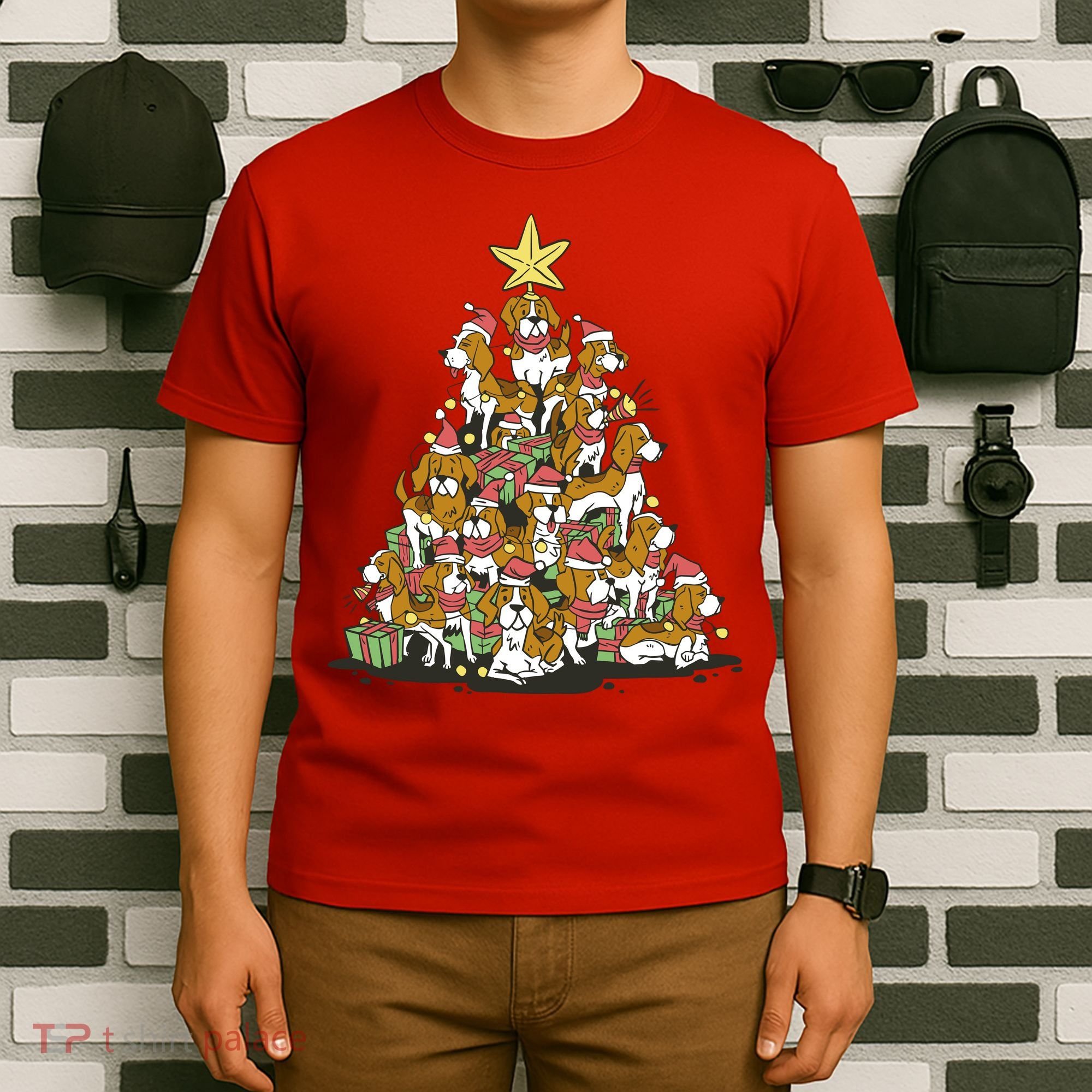 Beagle Dogs Christmas Tree T-Shirt