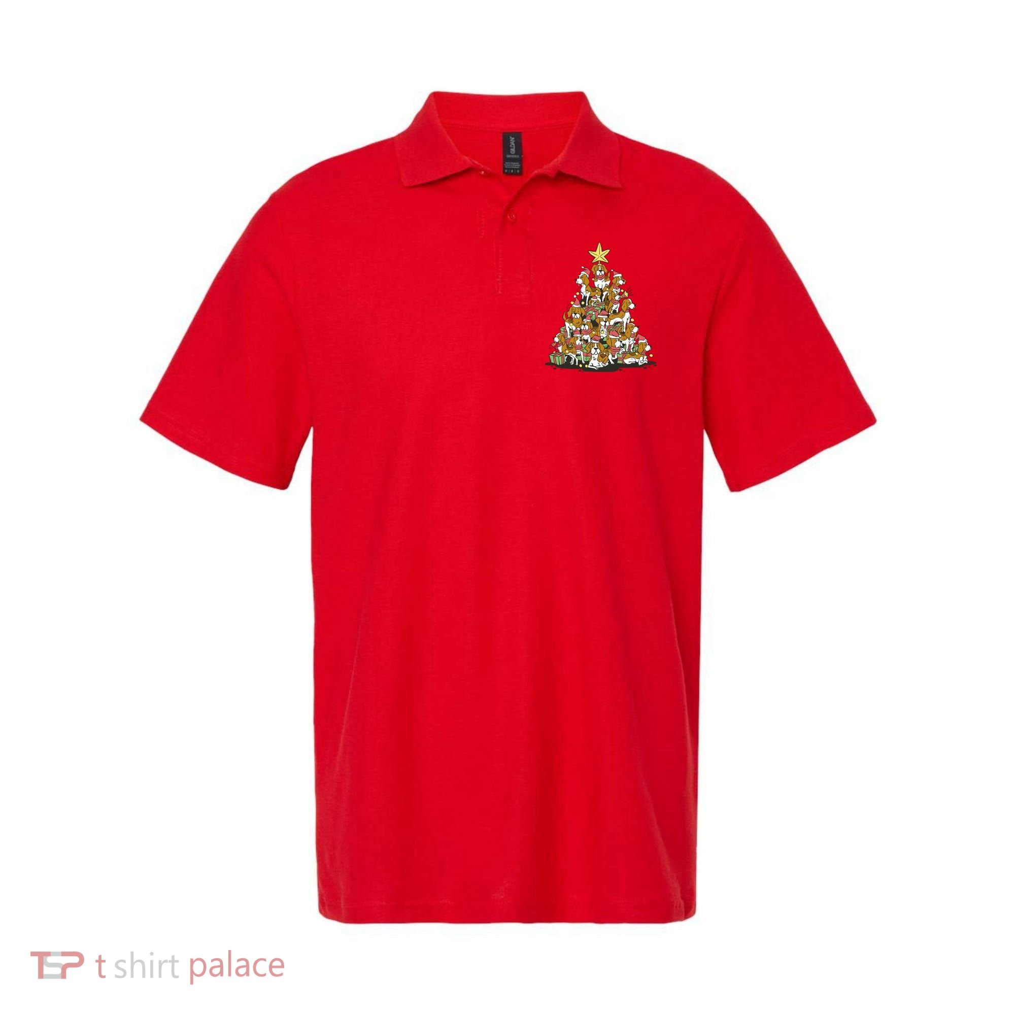 Beagle Dogs Christmas Tree Polo