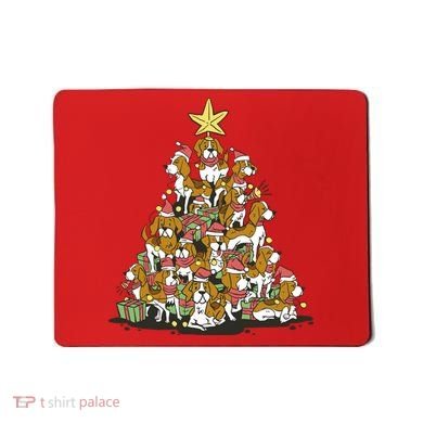 Beagle Dogs Christmas Tree Mousepad