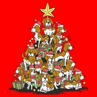 Beagle Dogs Christmas Tree Mousepad thumb 1