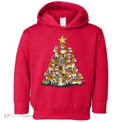 Beagle Dogs Christmas Tree Toddler Hoodie