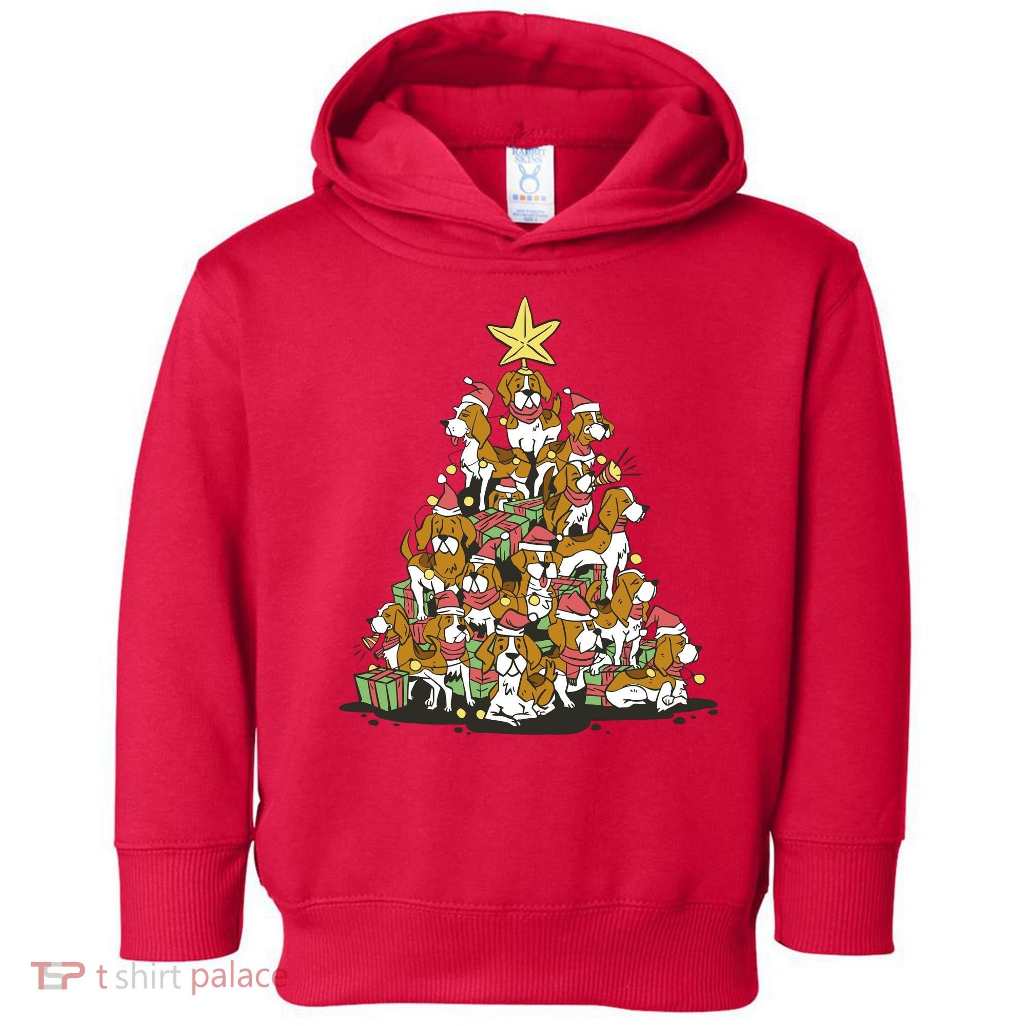 Beagle Dogs Christmas Tree Toddler Hoodie