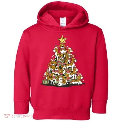 Beagle Dogs Christmas Tree Toddler Hoodie