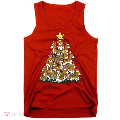 Beagle Dogs Christmas Tree Tank Top