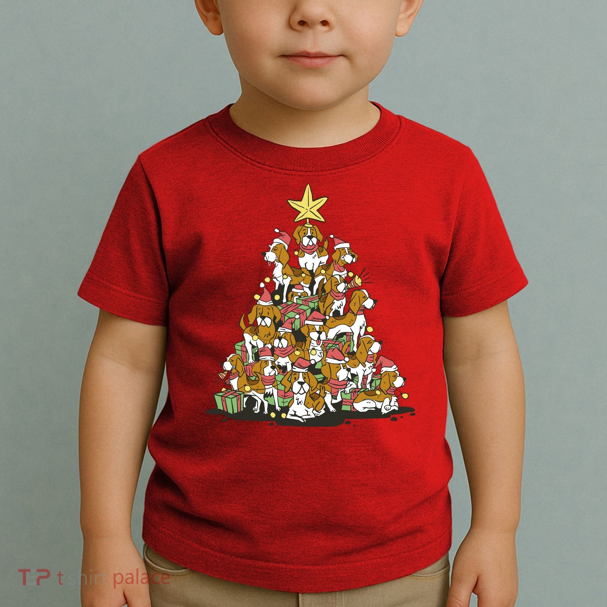 Beagle Dogs Christmas Tree Toddler T-Shirt