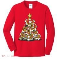 Beagle Dogs Christmas Tree Kids Long Sleeve Shirt thumb 0