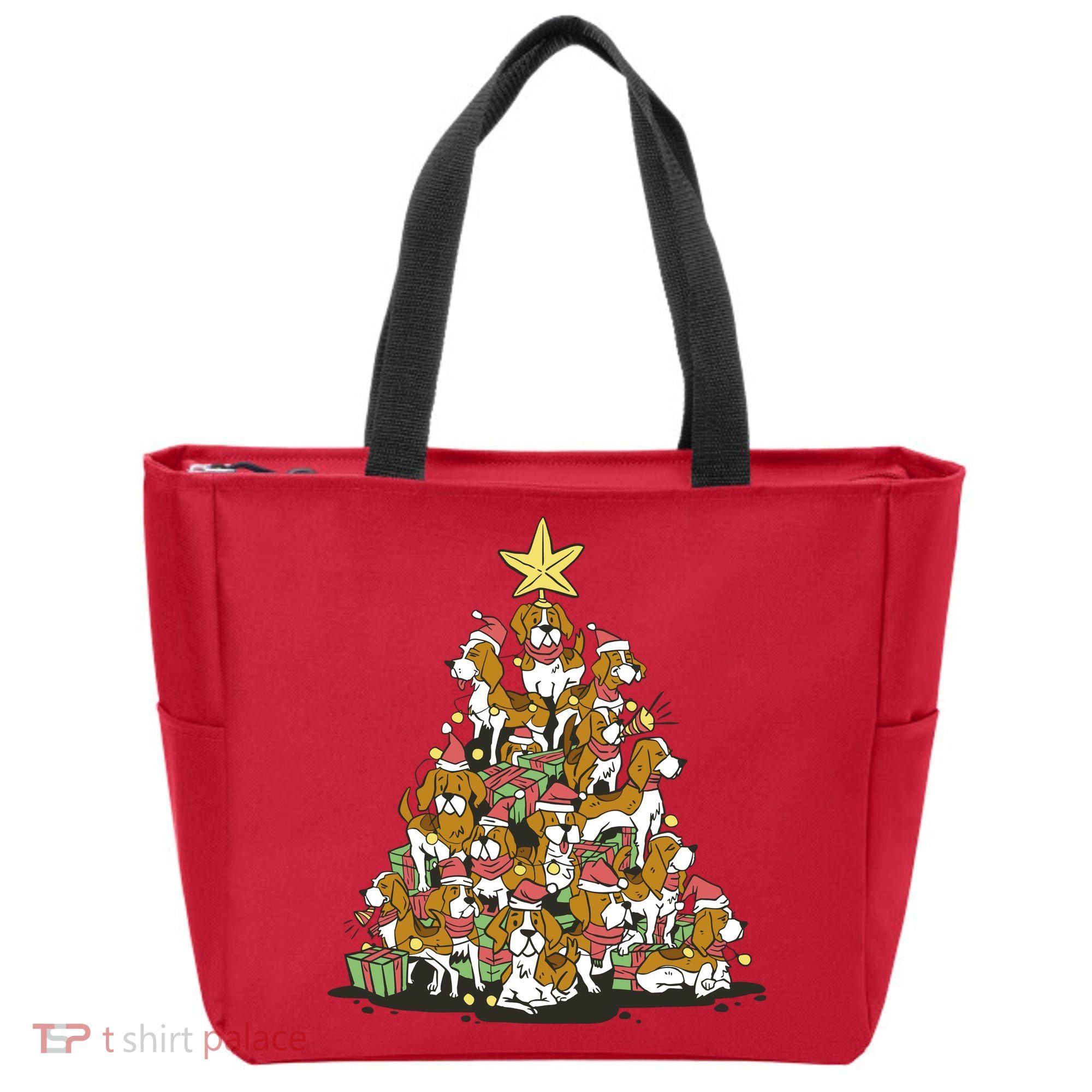 Beagle Dogs Christmas Tree Tote Bag