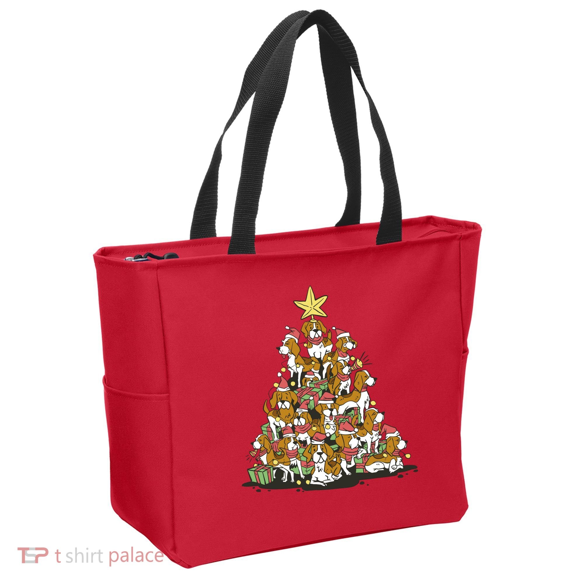 Beagle Dogs Christmas Tree Tote Bag
