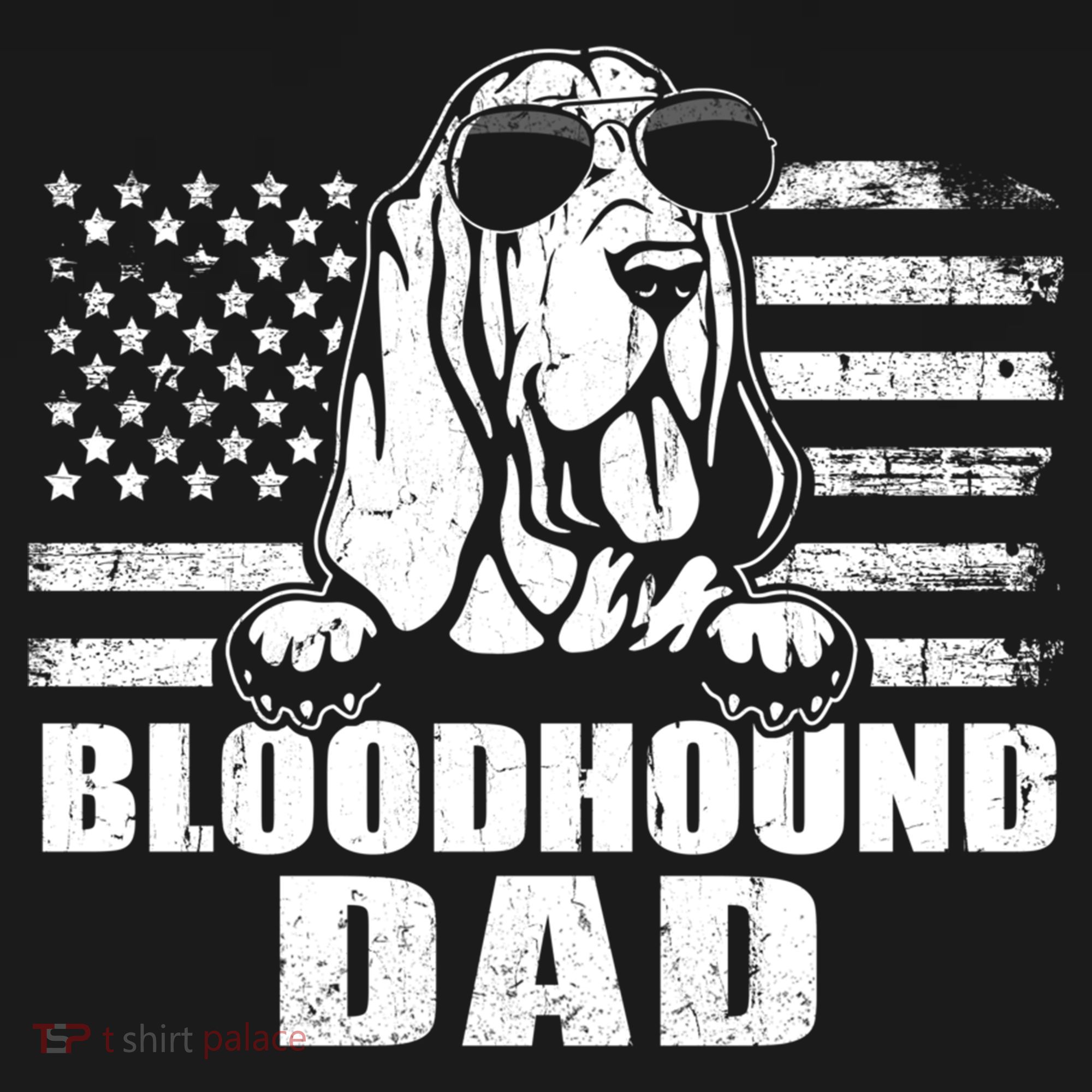 Bloodhound Dad Cool Vintage Retro Proud American Gift T-Shirt