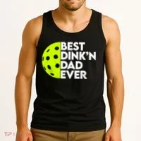 Best Dink'n Dad Ever Funny Pickleball Tank Top thumb 3